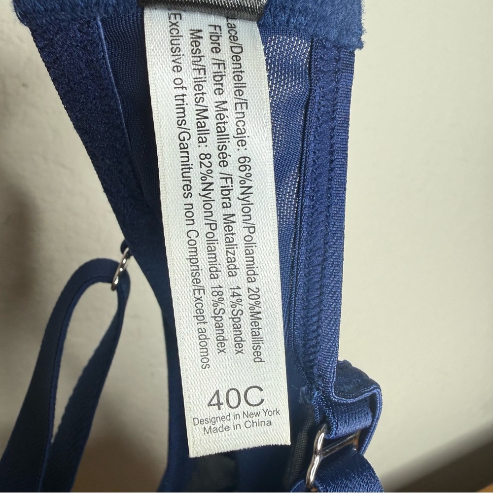 Adore Me bra bralette Navy silver lace Women’s Size 40C - Picture 5 of 6